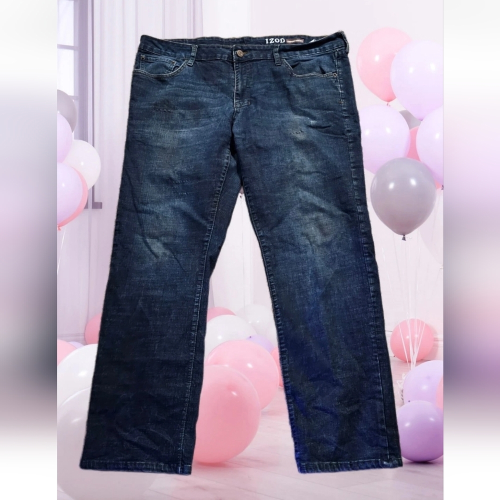 Izod Jeans Vintage Y2k Vtg Comfort Stretch Mens 40x29 Blue Straight Preppy